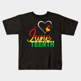 Juneteenth Flag Proud African American Valentine's Day Kids T-Shirt